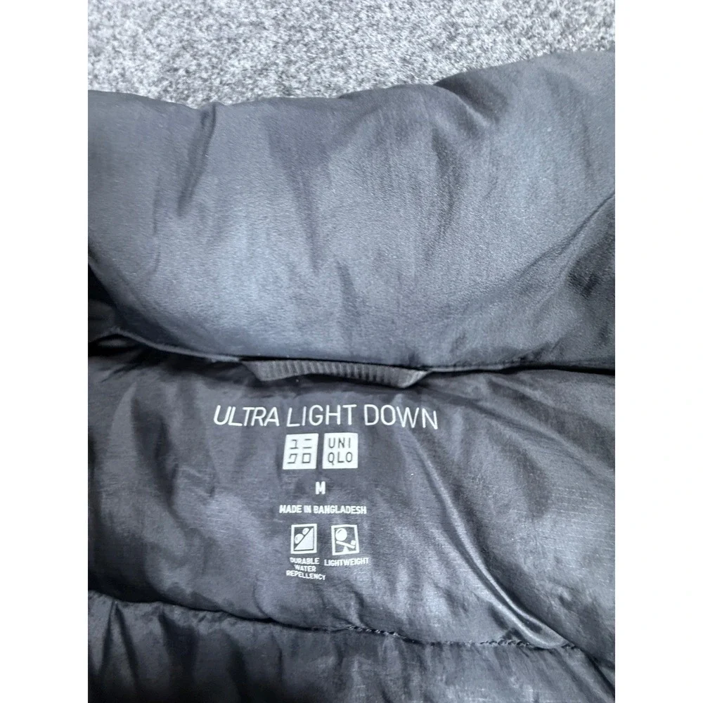 Uniqlo Ultra Light Down Jacket Womens Medium Black Puffer Full Zip